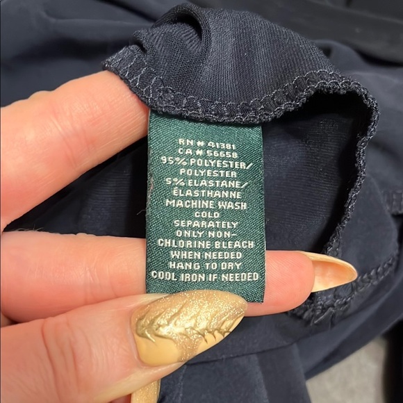 Lauren Ralph Lauren Draped Long Sleeve Winter Formal Evening Dress Dark Blue - Picture 5 of 6